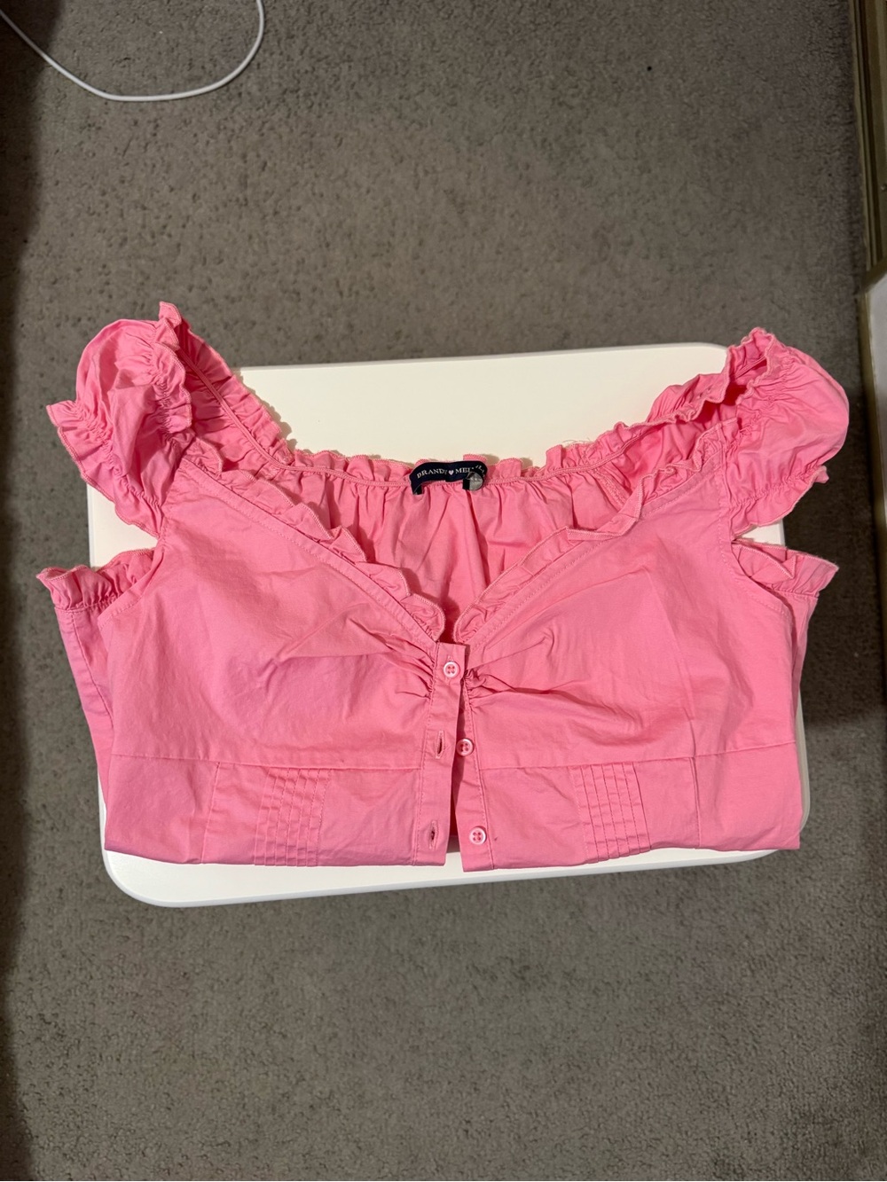 BRANDY MELVILLE PINK BUTTON UP BLOUSE